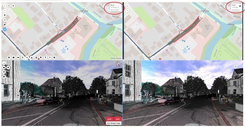 Synchronous comparison of different capture dates