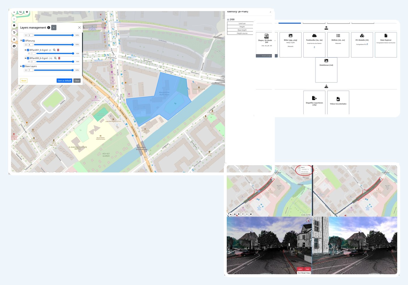 MapTerra AI-Viewer with XPlanung, 3D data and multi-temporal comparison