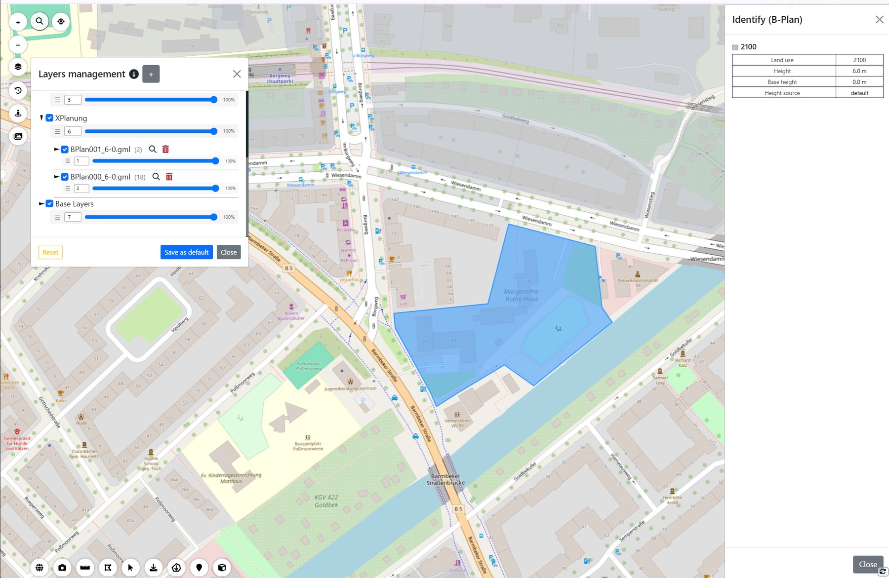 XPlanung in the MapTerra AI-Viewer